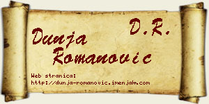 Dunja Romanović vizit kartica